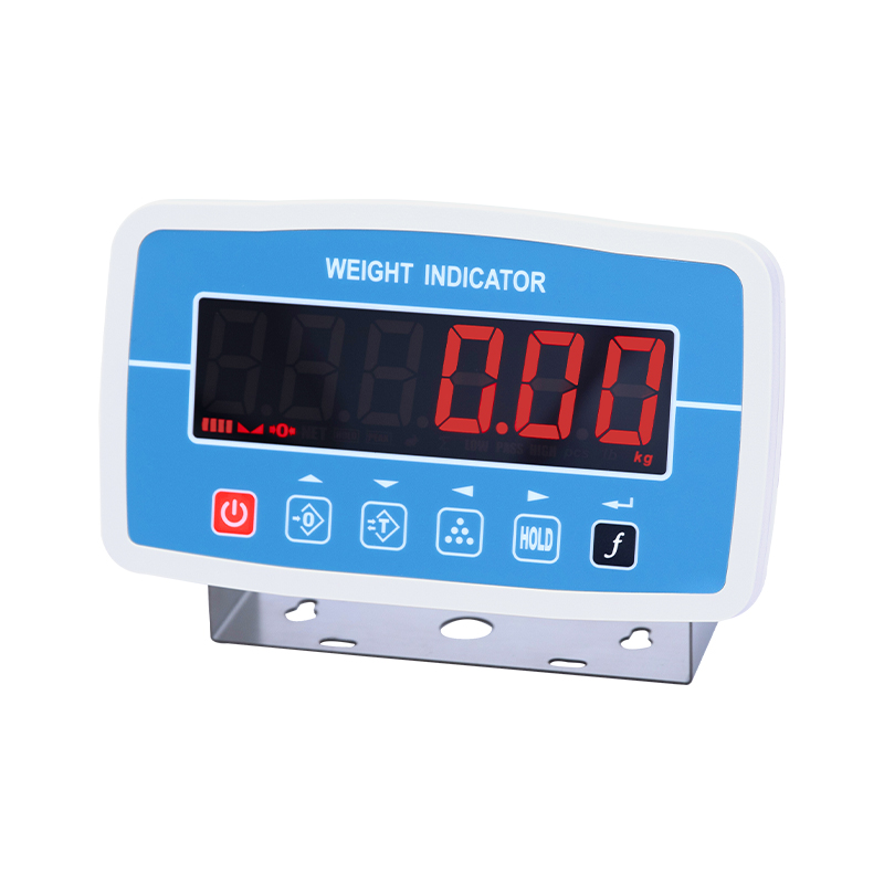 How does the 38mm ultra-bright LED display of the weight indicator maintain readability under direct sunlight in an outdoor industrial weighing environment?